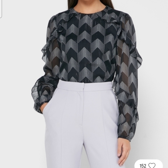 Ted Baker Mowenna Ruffle Sleeve Top - Picture 1 of 12